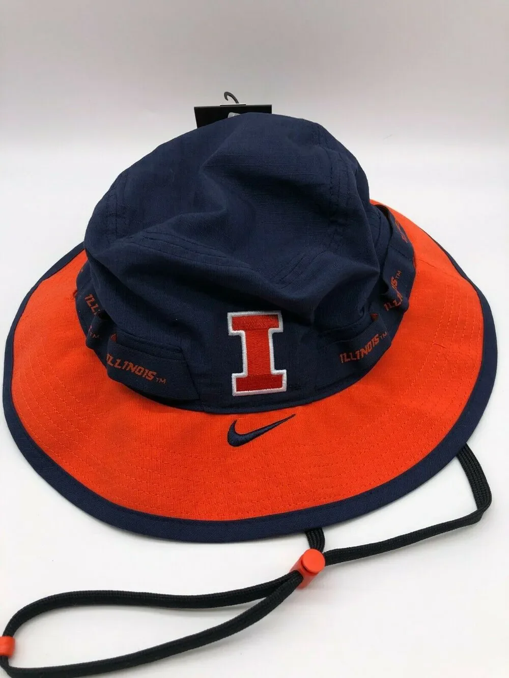 Nike Football Drawstring Bucket Hat Blue/Orange Adult Unisex M CT0268 419